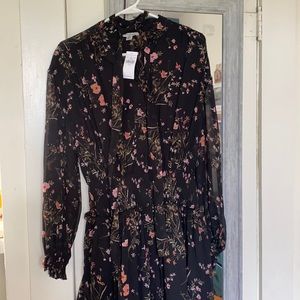 AE floral dress with neck tie